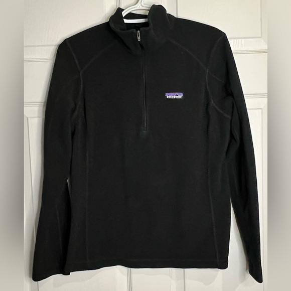 Patagonia Women's 1/4-Zip Fleece Pullover - Black - Size Medium - Picture 1 of 4